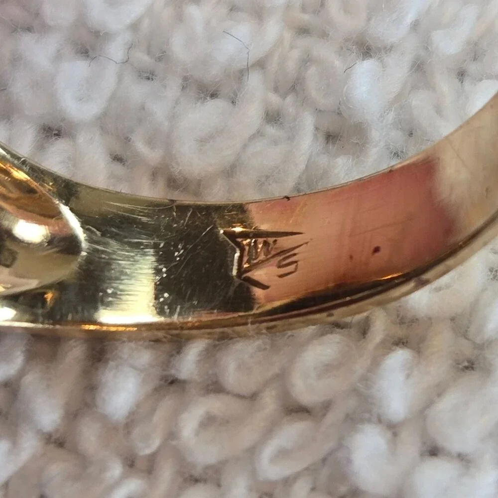 Vintage 14k Gold and Black Initial 